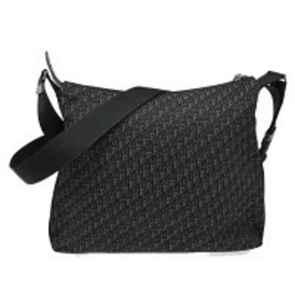 Christian Dior Trotter Messenger Bag Canvas Leather Black
